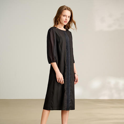 TANGY Collection/2025天意精品商场同款中国风简约女士连衣裙L252814 商品图1