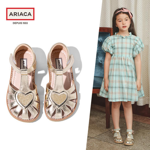 ARIACA艾芮苏女童公主凉鞋2025夏季新款宝宝软底儿童包头鞋小女孩1856-3 商品图0