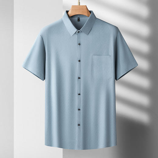 【冰丝无痕】【DDS】大依优型大码男装短袖衬衫冰感透气加肥加大大号半袖花衬衣上衣男士 商品图2