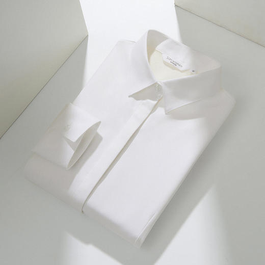 【加绒款】罗蒙女士衬衫挺括有型百搭日常长袖衬衫女商务暗门襟 商品图3