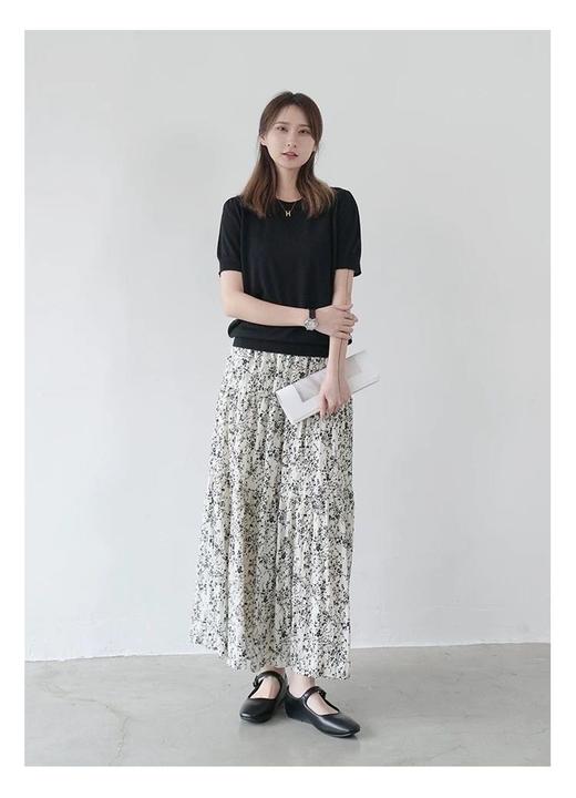温柔风显瘦A字碎花半身裙 商品图4