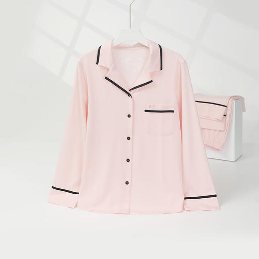 【3F】安莉芳2025莫代尔混纺撞色辑边舒适睡衣女家居服套装EL00875 商品图3