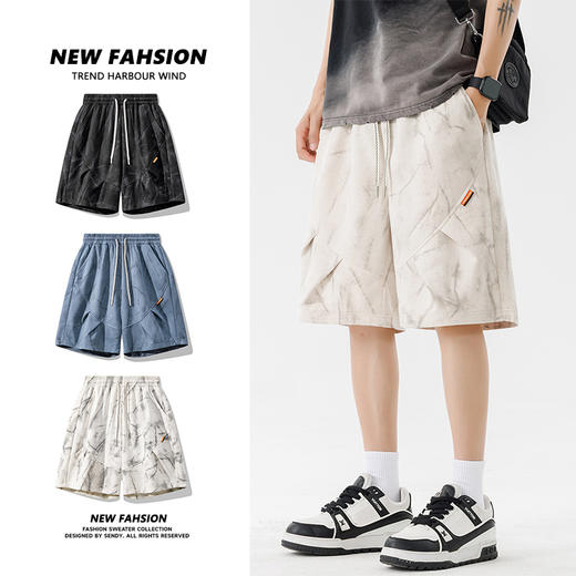 【DSL】大依优型大码短裤五分裤大号裤子弹力透气加肥加大夏季松紧腰宽松运动沙滩裤 商品图1