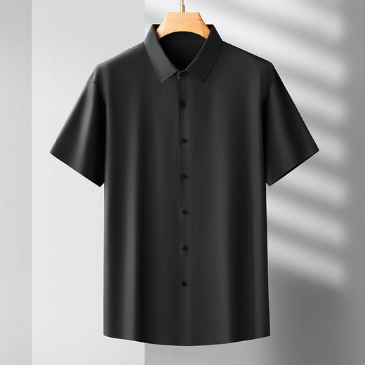 【冰丝无痕】【DDS】大依优型大码男装短袖衬衫冰感透气加肥加大大号半袖花衬衣上衣男士 商品图1