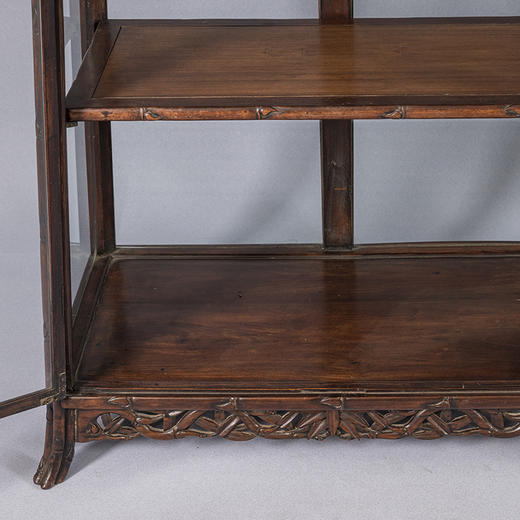 民国 红木竹节工玻璃门圆角柜（一对） 商品图3