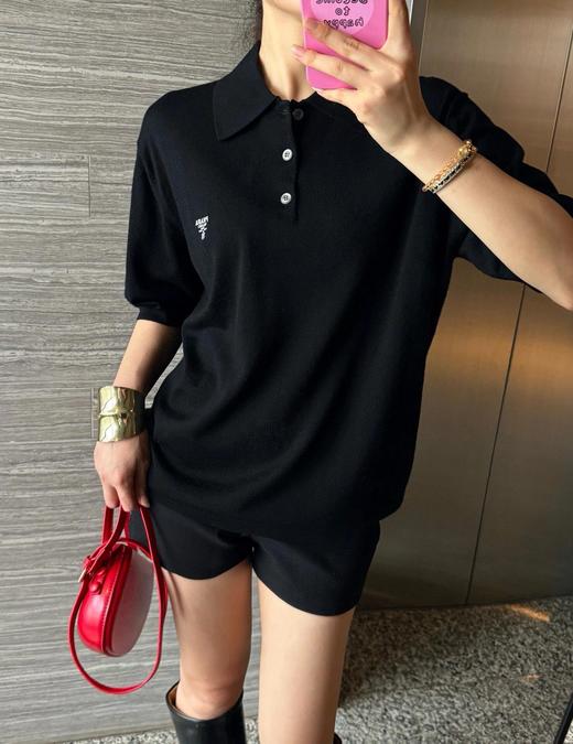中性款logo刺绣针织短袖Polo衫合身版 商品图4