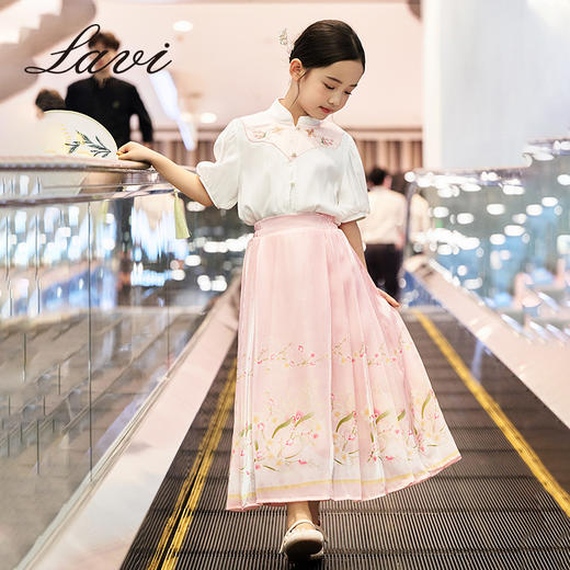 【清仓捡漏】【两件套】【140-160】【LAVI】女童马面裙套装国风儿童汉服裙 商品图1