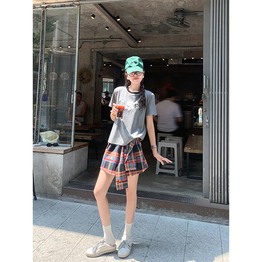 【129元任选2件】现货！红黑格子绑带裙裤 商品图5