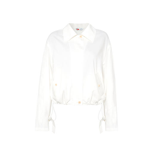 两三事 暮光未央 2025夏季新款后背印花刺绣抽绳收腰外套女宽松 商品图4