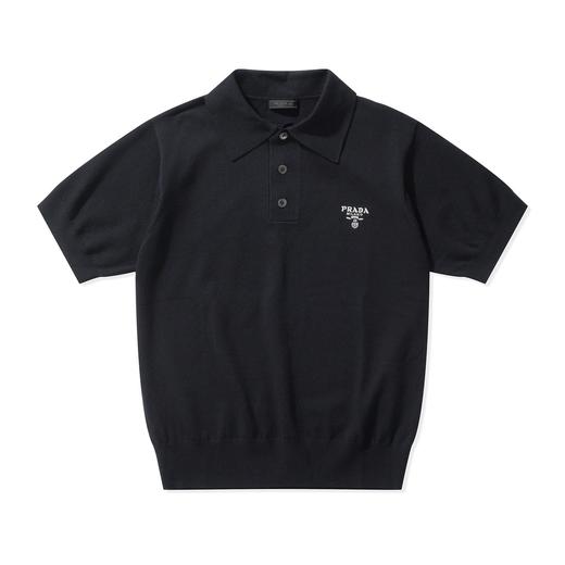 中性款logo刺绣针织短袖Polo衫合身版 商品图0