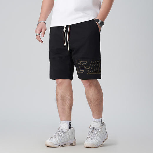 【DMH】大依优型大码五分短裤高街潮牌大码裤子男夏宽松百搭短裤美式运动休闲裤 商品图0