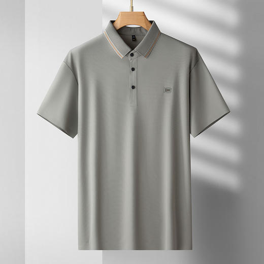 【冰丝无痕】【DDS】大依优型大码男装短袖POLO衫透气加肥加大大号半袖体恤上衣男士胖子 商品图2