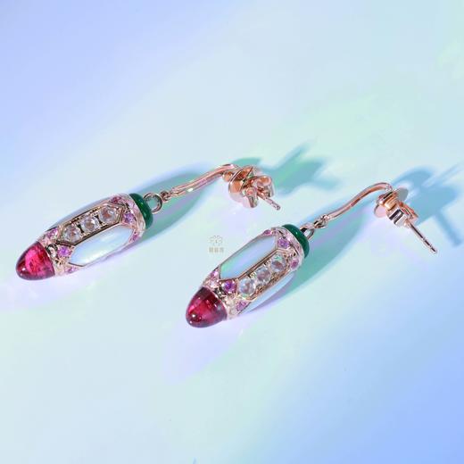 【莲灯高照】撞色碧玺耳坠-CB12502050 商品图9