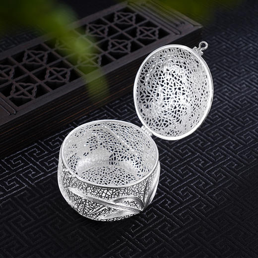 子佩集S999银【兰影幽馨】茶包【BJ001191-1】纯银茶具可打开花丝茶包兰花2503 商品图2