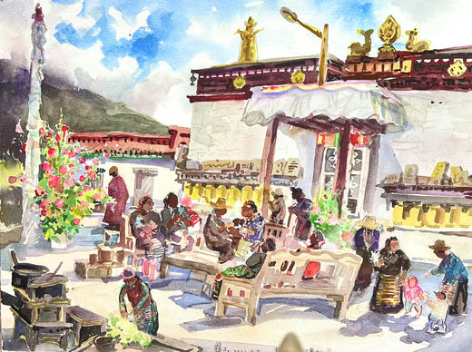 艺术家龚玉展览作品 “拉康寺” 装饰画 客厅书房 醍醐《高顶澄烟霞》上海个展 商品图0