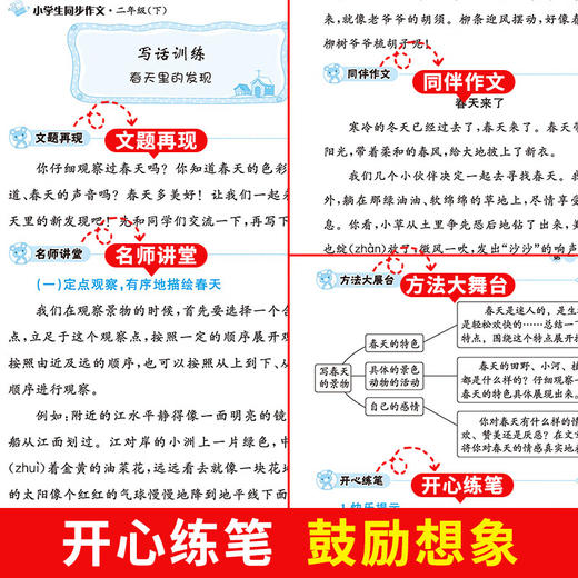 小学生同步作文 6册   紧扣教材，选材丰富，图文并茂，循序渐进  方法指导重点批注1-6年级小学入门起步专项训练作文大全 商品图8