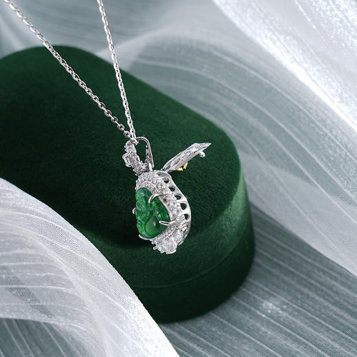 子佩集S925银【福佑弥勒】套链【YL-7096】纯银项链时尚翡翠绿佛可打开2503 商品图4