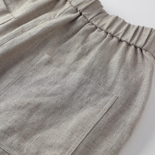 ROMI STUDIO“清凉夏日”100%雨露麻高腰直筒下摆流苏阔腿裤K3827 商品图6