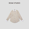 ROMI STUDIO“”极简廓版“” 宽松休闲百搭白领条纹衬衣  L231K428 商品缩略图0