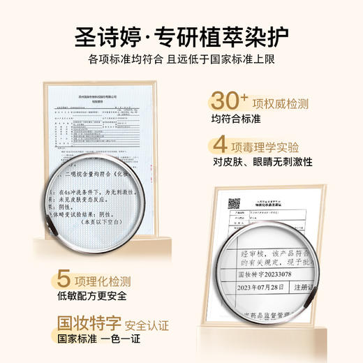 【热卖款】圣诗婷经典染植物调理型染发膏 经典小黄盒染发剂 2盒送发膜 商品图3