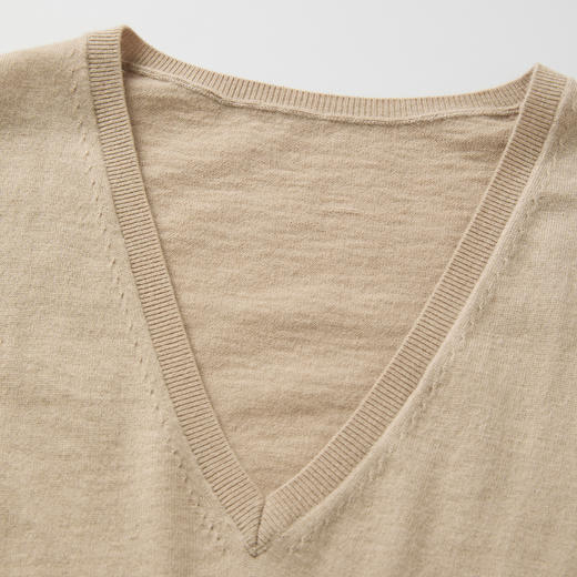 ROMI STUDIO“优雅延续”30%美丽诺羊毛细腻亲肤V领背心马甲T3519 商品图1