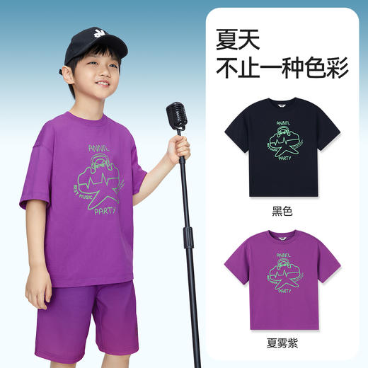 男童液氨全棉T恤圆领短袖新款安奈儿童装实体店同款AB421743 商品图2