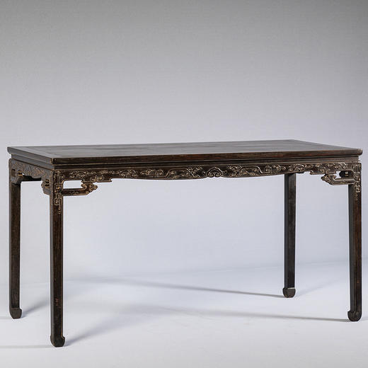 清中期 紫檀束腰马蹄腿夔龙纹画桌 商品图0