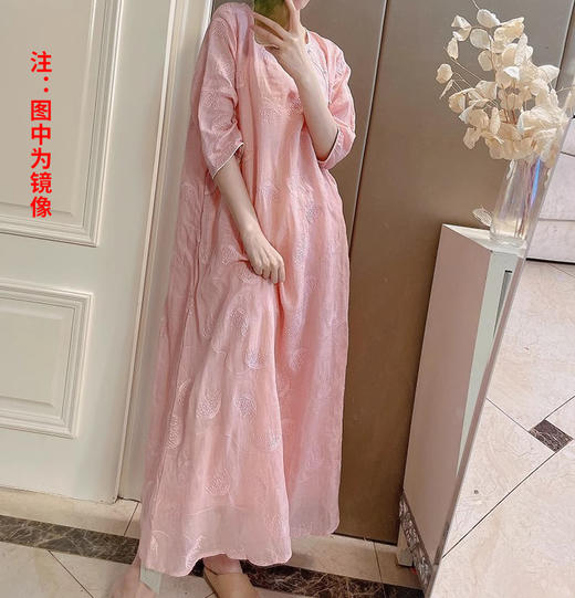 裁缝学苑AQ444连衣裙纸样女装禅意盘扣中长款复古棉麻长裙子样板 商品图5