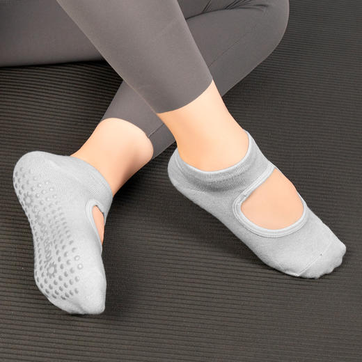 【专业防滑瑜伽袜，纯棉吸汗】瑜伽袜专业防滑 高级纯棉吸汗中长筒袜 女士室内舞蹈普拉提运动袜子-QQ 商品图10