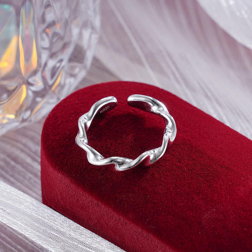 子佩集S925银【无尽之环】戒指【JL070250】纯银时尚麻花戒指2503 商品图1