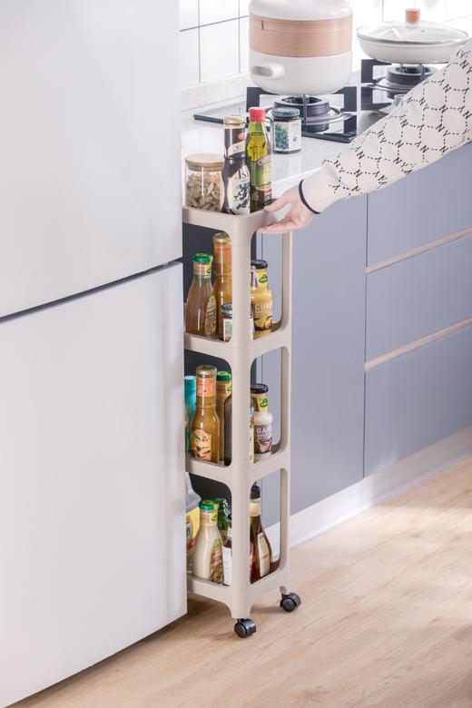 茶花百纳窄边可移动四层置物架 商品图5