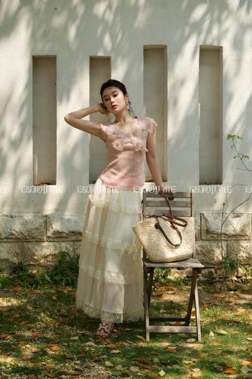 【门店同款】ENJOY夏季蕾丝褶皱蛋糕裙 162343727 商品图1