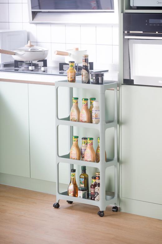 茶花百纳窄边可移动四层置物架 商品图12