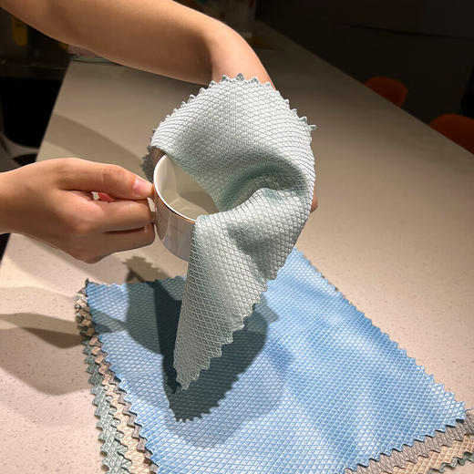 韵舒雅 去污鱼鳞清洁布5条（颜色随机） 吸水性强柔软亲肤擦拭无痕不留毛刺 商品图4