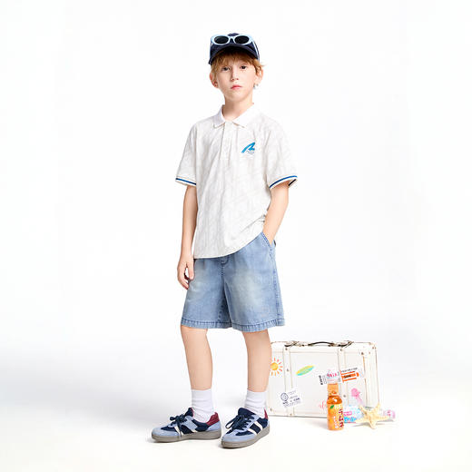 【实体店同款】男童翻领短袖针织衫夏季新款安奈儿童装AB521633 商品图3