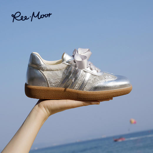 【2025春夏新款】Reemoor女鞋蕾丝德训鞋 | 镂空花纹拼接、透气不闷脚、减龄百搭 商品图0