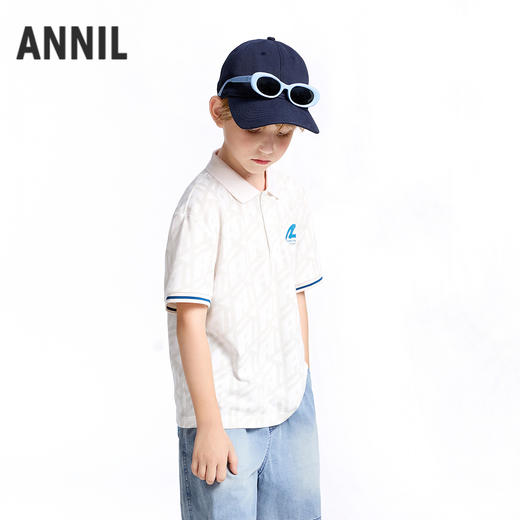 【实体店同款】男童翻领短袖针织衫夏季新款安奈儿童装AB521633 商品图2