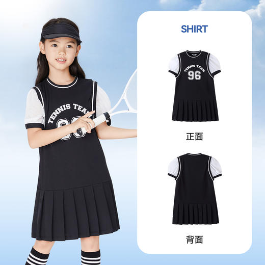 【实体店同款】女童连衣裙凉感夏装新款运动百褶裙子安奈儿童装AG323660 商品图1