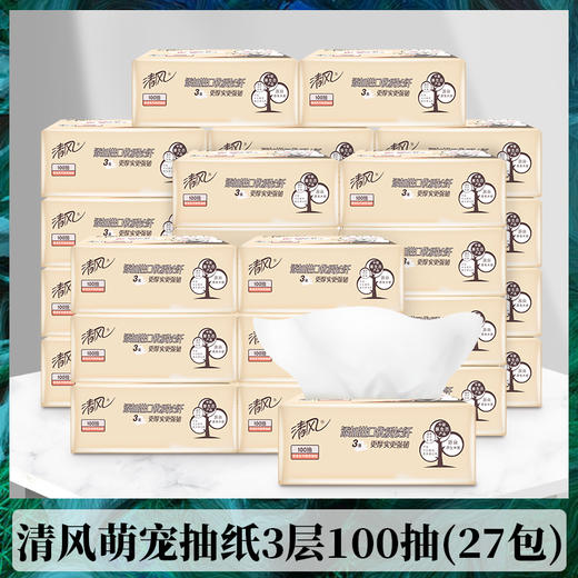 清风萌宠系列亲肤抽纸27小包（100抽）【XPTX】 商品图2