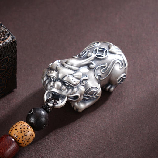子佩集S999银【貔貅纳福】钥匙扣【DZ1123】纯银小摆件貔貅2503 商品图3