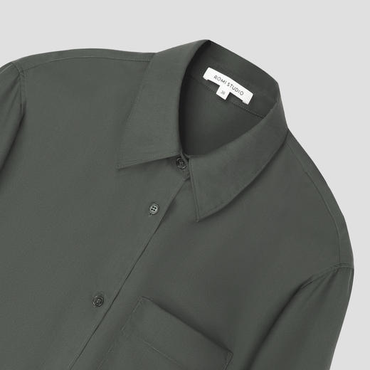 ROMI STUDIO"quiet luxury"天然纤维不易皱修身长袖衬衣 T3580 商品图2