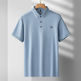 【桑蚕丝】【DDS】大依优型大码男装短袖POLO衫透气加肥加大大号半袖体恤上衣男士胖子
