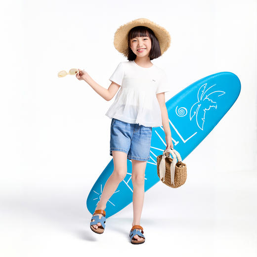 【实体店同款】女童全腰牛仔短裤夏季新款安奈儿童装AG526681 商品图3