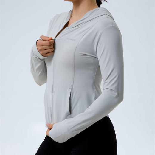 POPBASIC修身自带凉感高弹防晒衣女款夏防紫外线户外外套休闲透气 商品图2