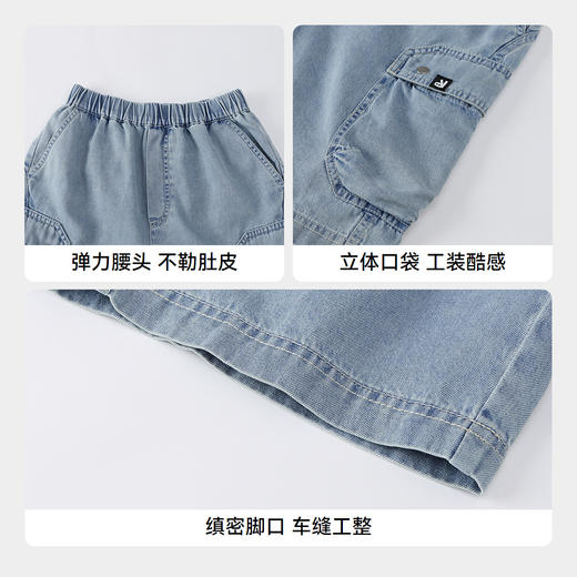 【实体店同款】男童全腰牛仔中裤夏季新款安奈儿童装AB526655 商品图4