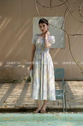 【门店同款】ENJOY夏季“悠然之境”油画系带连衣裙 162253086