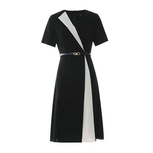 EITIE爱特爱夏新款气质大方通勤撞色收腰显瘦连衣裙7807517 商品图5