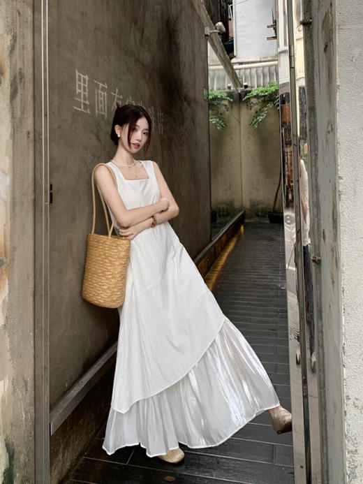 【GZ】无忧购清冷感~下摆拼接 显瘦ins背心连衣裙6色连衣裙(配发圈) 5613#（截单后7天发货) 商品图6