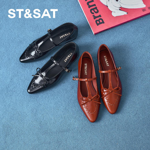 【精选牛皮】星期六复古英伦风镂空玛丽珍SSD1111191 商品图0