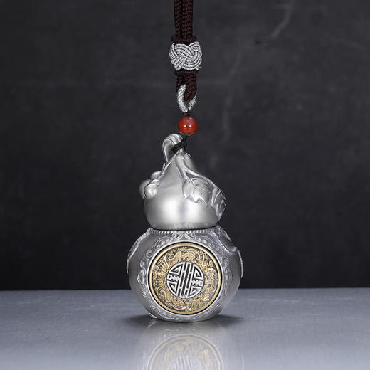 子佩集S999银【福禄满盈】手把件【SBJ842】纯银手把件可转动可打开葫芦2503 商品图3